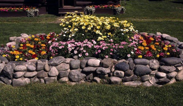 Клумба из камней своими руками – фото идеи цветников для дачи 