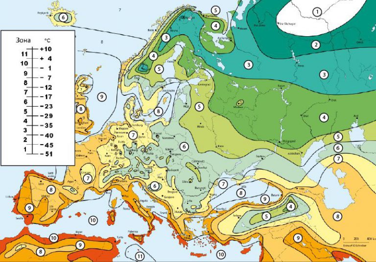 Карта морозостойкости россии
